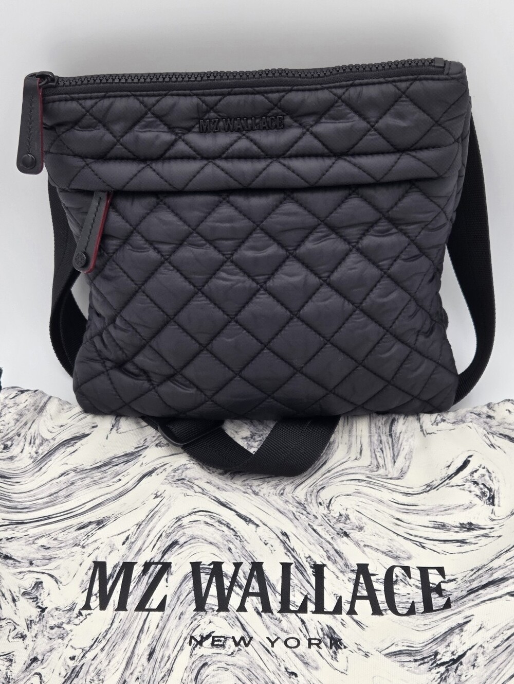 MZ Wallace Metro Flat Crossbody Bag In Black